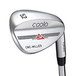 COOLO High Spin Golf Wedges, Gap Wedge, Sand Wedge, Lob Wedge, Milled Club Face with Mid Bounce (Gap Wedge 52°, Silver)