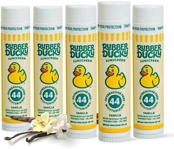 Rubber Ducky - SPF 44 Lip Balm - Moisturizing Vitamin E Sunscreen For Lips - All Season Broad Spectrum UV Protection (5 Pack, All Ages)
