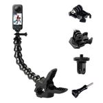 Jaws Flex Clamp Mount with Adjustable Gooseneck Compatible with GoPro Hero 12, Insta360 ONE X3 GO 3 and DJI Osmo Action 4 Cameras