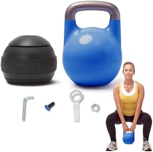 Kettlebell Kings 12-32kg Adjustable Kettlebell Sets - Gym Weight Set for Exercises - Competition Style Strength Training Kettlebells for Weight Training in Gym/Home - Body Building Weights - Blue