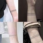 Everjoy Waterproof Arm Wrist Leg Circle Fake Temporary Tattoo Stickers - Black Boho Tribal Armband