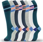 fenglaoda 8 Pairs Compression Socks for Men & Women 20-30 mmHg Knee High Nurse Pregnant Running Medical and Travel Athletic