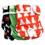 Dog Diapers Washable & Reusable by PETTING IS CARING - Female and Male Dog Diapers Materials Durable Machine Washable Solution for Pet Incontinence and Long Travels - 3 Pack Set (NEW, XS)