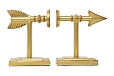 Creative Co-Op Decorative Cast Metal Arrow Bookends, Gold, Set of 2