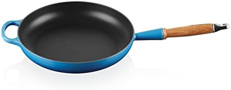 Le Creuset Padella Evolution con manico in legno in ghisa vetrificata, diameter 28 cm, Azzurro, 20258282200422