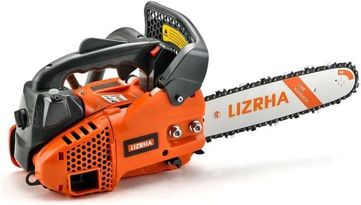 LIZRHA 25.4CC Gas Chainsaw 12 Inch Top Handle Chainsaw 1.2HP 2-Cycle Handheld Cordless Petrol Portable Gasoline Powered Chain Saw for Tree Wood Cutting Trimming Garden Tools