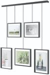 Umbra Exhibit Picture Frame Gallery Set Adjustable Collage Display for 5 Photos, Prints, Artwork & More (Holds Two 4 x 6 inch and Three 5x7 inch Images), 11x14 (Floats 8-1/2x11), Black Photo Display (1013426-040)