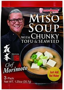 Marukome Chef Morimoto, Miso Soup with Tofu and Seaweed, 1.25 Ounce (Pack of 12)