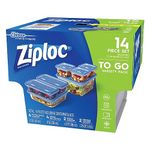 Ziploc Food Storage Meal Prep Containers with One Press Seal, For Travel & Organization, Dishwasher Safe, 14 Piece Set (Variety Pack)