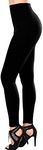 SATINA Women's High Waisted Black Leggings - Soft Stretch Tummy Control and Compression Waistband - Elegant Full-Length Leggings for Women, Suitable for Lounge, Yoga, and Casual Wear