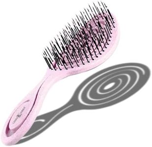 CHIARA AMBRA Brosse Démêlante Bio-Friendly - Brosse à Cheveux Demelante sans Tirer Cheveux Bouclés Épais ou Extensions - Brosse a Cheveux Ventilée Vegan - Brosses Anti-Casse - Rose