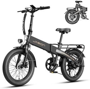 Jasion EB6 Electric Bike for Adults, Foldable 1000W Peak Motor Ebike, Aluminum 20'' Electric Bicycle Built-in 48V Removable Battery, EBS Commuter E Bikes up to 23 MPH & 45 Miles Max Range-BK