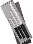 Rada Cutlery Housewarming Knife Gift Set – 3 Piece Stainless Steel Knives With Black Resin Stainless Steel Handles Made in the USA