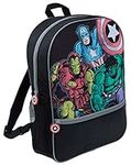 Marvel Comics Avengers Kids Backpack Large Back To School Bag Travel Rucksack Black Bag For Boys Girls Adults Back Pack with Drinks Holder