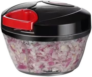 Manual Pull Mini Chopper 400ml – Handheld Vegetable Chopper for Onion, Garlic, Nuts, Herbs & Salad Prep – Compact Food Processor with Sharp Stainless Steel Blades, BPA-Free & Easy to Clean