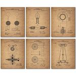 Tesla Patent Wall Art Prints - Set of 6 Vintage (8 inches x 10 inches) Photos