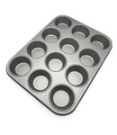 TIJAR® 12 Cup Muffin Tray, Strong Durable Non Stick Baking Tray, 12 Deep Cups Oven Baking Muffin Cakes (12 Cup Muffin Tray)