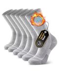 PULlOU Merino Wool Thermal Socks for Men Women Breathable Comfort Winter Warm Thick Socks for Work, Hiking, Running, Walking, Skiing and Outdoor Sports, (Size: 9-12, Grey, 3 Pairs)