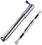 Pro Bike Tool Mini Bike Pump with Gauge, Presta and Schrader Valve Compatible Bicycle Tire Pump for Road, Mountain and BMX Bikes, High Pressure 120 Psi, Mount