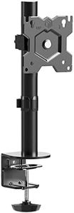 ONKRON Single Monitor Desk Mount for 13-34 inch Flat/Curved Screens up to 17.6 lbs - Height Adjustable Computer Monitor Mount Stand for 1 Screen with C-Clamp & Grommet Base, VESA 75x75 100x100, Black