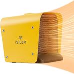 ISILER Space Heater, 1500W Portable Indoor Heater, Ceramic Space Heater Adjustable Thermostat Tip-Over Overheat Protection, Hot Cool Fan Electric Heater for Home Office Garage with ETL Certified