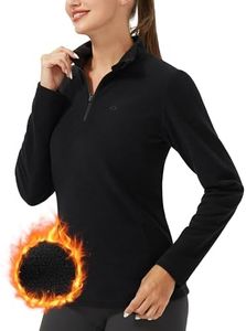 Pioneer Camp Women's Fleece Quarter Zip Pullover Jacket Long Sleeve Lightweight Sweatshirt Thermal Polar Fleece Sweater Tops, Black, Small