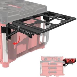 Upgrade Folding Packout Mount Compatible with Milwaukee Packout Toolbox,Side Storage for Your Packout System