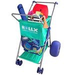 RollX Foldable Storage Wagon Beach Cart 12 inch Balloon Wheels - ( Pump Included ) (Seafoam)