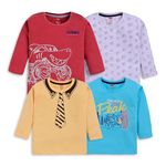 LuvLap Unisex's Regular Fit F/S Boys T-Shirt (904921_Multicolor-2 12 to 18 Months)