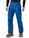 TSLA Men's Winter Snow Trousers, Waterproof Insulated Ski Pants, Ripstop Windproof Snowboard Bottoms, Snow Cargo Blue, XXL