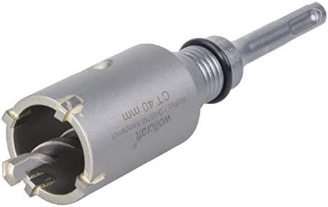 wolfcraft Sega a tazza con placchette in metallo duro con mandrino SDS-Plus I 5480000 I Per impianti elettrici e sanitari i calcestruzzo, muratura e pietra; profondità di taglio 46 mm
