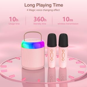 Kids Karaoke Machine with 2 Microphones – Pink