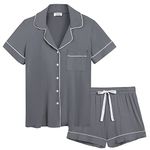 Womens Comfy Postpartum Pajama/Pj Sleepwear Loungewear Jammies Shorts Set(Gray,XL)