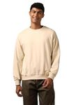 NOBERO Men's Cotton Blend Crew Neck Loose Sweatshirt (1M-TWSS-R0005_Fog Beige_ XL)