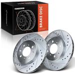 A-Premium 10.31 inch (262mm) Front Drilled and Slotted Disc Brake Rotors Compatible with Select Honda and Acura Models - Civic 1990-2005, Fit 2007-2014, Insight, Civic Del Sol, EL, Integra, 2-PC Set