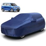 Auto Fusion 100% Waterproof Car Cover for Maruti Suzuki Wagon R 2019-2024 Models | Specially Designed for Rain Protection, UV Radiation | with Mirror Pockets, Elastic Grip, Heavy Buckle | Royal Blue