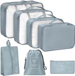 Spellwish Packing Cubes 7 Set Travel Organizer Cubes for Suitcases Lightweight Luggage Packing Orginzers for Travel Acessories (Grey)