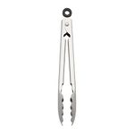 KitchenAid Gourmet Stainless Steel Serving Tongs with Hang Hook and Secure Closing Lock, 9 Inch, Stainless Steel