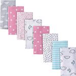 Gerber Unisex-Baby 8-Pack Cotton Flannel Burp Cloths, Clouds, 20x14 Inch (Pack of 8)