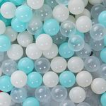 PlayMaty Play Ball Pit Balls - 2.36inches Phthalate&BPA Free Plastic Ocean Colour Balls for Playhouse Play Tent Playpen Pool Party Decoration Pack of 70 (Light Blue)