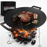 GUSSKÖNIG Cast Iron Grill Plate (Diameter 42 cm) with 3 Stainless Steel Legs, Dutch Oven Grill Plate, Cast Iron Round, Tripod Grill Plate, Fire Bowl