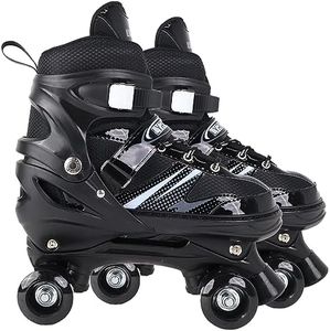 Lyrovo Derby Unisex Child Roller Skates Shoes with Break(Black, S)
