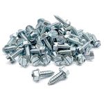 BoltsandNuts.com 100 Pieces 1/4x3/4 Slotted Hex Washer Head Self Tapping Car Dealer License Plate Screws American