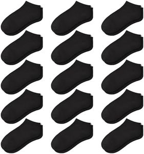 GENTABY 15 Pairs Kids Low Cut Ankle Socks for Boys Girls 7-10, Breathable Lightweight No-Show for Sneakers Sports School, Durable Moisture-Wicking Toddler Children Socks