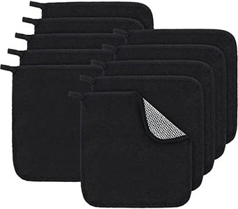 Tudomro 10 Pcs Exfoliating Washcloths Double Sided Man Wash Cloths Body Face Exfoliating Scrub Cloths for Shower Men Women(10 x 10 Inch,Black)