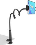 Tablet Stand Holder, Mount Holder Clip with Grip Flexible Long Arm Gooseneck Compatible with ipad iPhone/Nintendo Switch/Samsung Galaxy Tabs/Amazon Kindle Fire HD (Black)