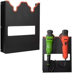 Maxshine Universal Dual Polisher Wall Holder – Fits Dual Action & Rotary Polishers with Cord Organizer – Space-Saving Wall Mount Rack – Car Detailing Storage Accessory (Logo)