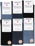 Occulto Diabetic Socks for Men pack of 6 (Model: Oliver) Blue Mix 6-8