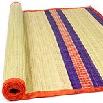 CHARQOAL™ Korai Grass Mat 3.5 X 6 feet (42 x 72 inch) Large Size Versatile Bed Mats/Yoga Grass Mat/Floor Mat/Sleeping Mat/Korai Pai/Sleep Chatai Foldable Both Side Usable at Home (Red)