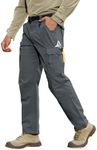 MOURCE Travel Pants for Men Summer - Stretch Ripstop Outdoor Men's Work Utility & Safety Pants Grey